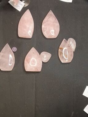 Polished Rose Quartz Decorative Stone Slice - Pink